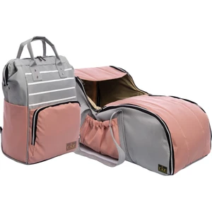Bebek Bakım Çantası + Portbebe Set Pembe - Gri