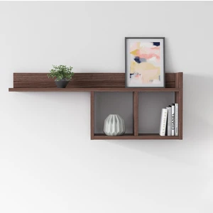 Ruum Store Dia Bölmeli Duvar Rafı Kitaplık Ceviz