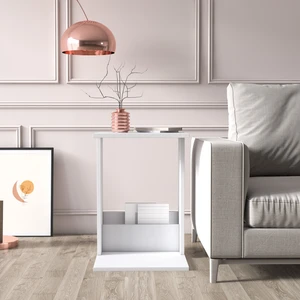 Ruum Store Saly C Sehpa Dergilikli Yan Sehpa Opak Beyaz