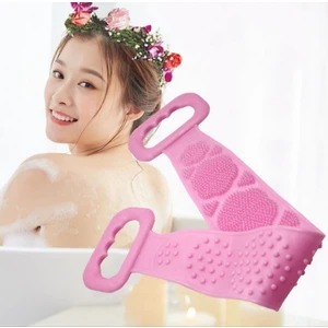 Çift Taraflı Silikon Banyo Sırt Kesesi Tükenmeyen Duş Lifi 60 cm
