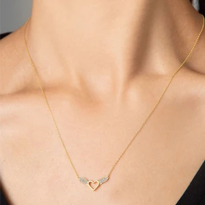 Papatya Silver Melek Kanadı Gümüş Kalp Kolye