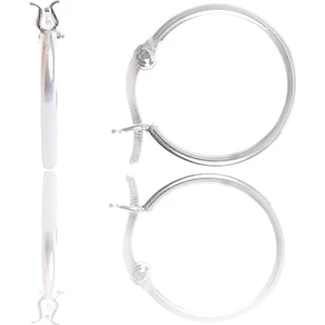 Papatya Silver Halka Küpe 925 Ayar Gümüş