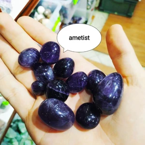 Sahi Aksesuar Ametist Doğal Taş Tamburlanmış Parça Stres Taşları