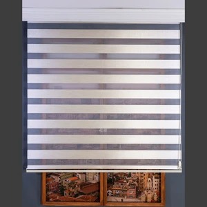 Zebra Perde Krem Kalın Hasır Bamboo 80 x 200 cm