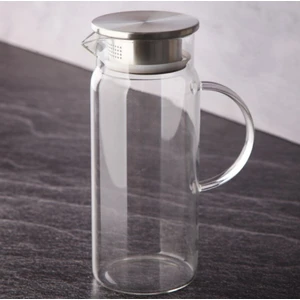 Kitchenware Metal Kapaklı Cam  Sürahi