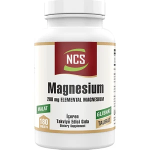 Magnesium Bisglisinat Malat Taurat 180 Tablet Magnezyum Element Formül