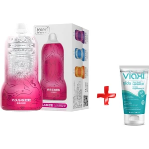 Leten Emiş Yapabilen Içi Tırtıklı Ultra Yumuşak Mastürbatör Kırmızı +Jel