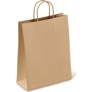 Kraft Çanta Çanta Kağıt Poşet Çanta 20 x 10 x 22 cm 25'li