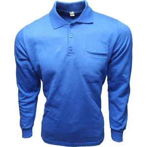 Çamdalı Iş Elbiseleri - Polo Yaka Saks Mavi 20/10 Iki Iplik Kışlık Iş Sweatshirt M