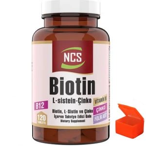 Biotin 2500 Mcg 120 Tablet L- Sistein Çinko Vitamin B12 + Hap Kutusu