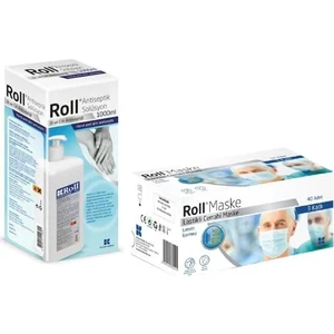 El ve Cilt Dezenfektanı 1 Lt+40 Adet Roll Maske