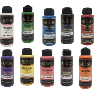 Premium Akrilik Boya Seti 120 ml  10 Renk + Eko Fırça