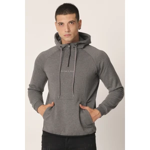 Erkek Örme Yarım Fermuarlı Kapşönlu Sweatshirt