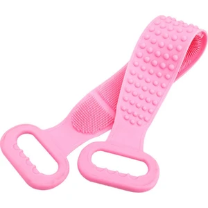 Goodsell Banyo Duş Sırt Kesesi Çift Taraflı Silikon Duş Lifi Fırçası 60 cm Pembe