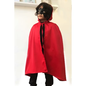 Shecco Babba Cadılar Bayramı Çocuk Kapişonlu Kırmızı Pelerin ve Maske Takım