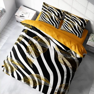 Zebra Feather 3D Pamuk Saten Çift Kişilik Nevresim Takım