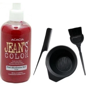 Acacia Jeans Color Saç Boyası Pembe 250ml ve Saç Boya Kabı Seti