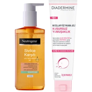 Yüz Temizleme Jeli 200 ml ve Dıadermıne Kusursuz Yumuşaklık Micellar Yüz Yıkama Jeli 150ml