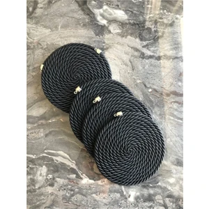 Siyah Dekoratif Bardak Atlığı 6'lı Set