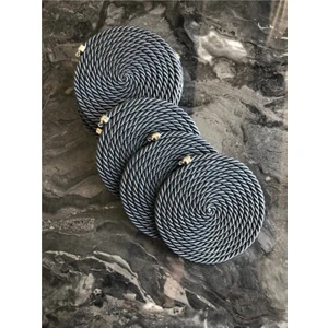 Füme Dekoratif Bardak Atlığı 6'lı Set