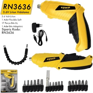 Rown RN3636 3.6V Lı-Ion Şarjlı Tornavida