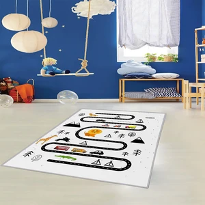 Dekoratif Özel Tasarım Modern Yıkanabilir İnce Çocuk Halısı