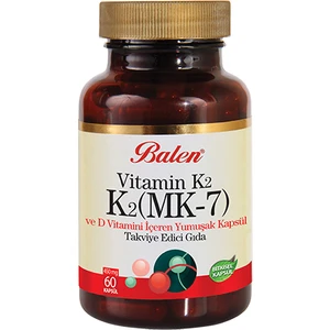 K2 Mk-7 Vitamin K2 ve D Vitamini 450 Mg 60 Kapsül