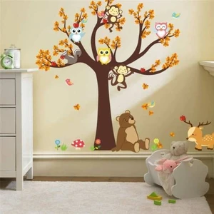 Kt Decoration Çocuk ve Bebek Odası Orman Ağaç Çocuk Odası Ev Duvar Sticker