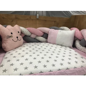 Mini Baby Örgülü Pembe Cibinlikli Bebek Uyku Seti