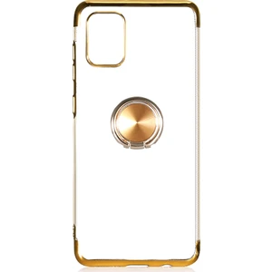 BRL Samsung Galaxy A31 Gess Yüzüklü Silikon Kapak Rose Gold