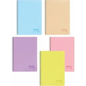Keskin Color Pastel A4 80 Yaprak Spiralli Pp Kapak Çizgili Defter Seti 5'li