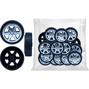 Emay Center 10'lu Plastik Tekerlek 2,9 cm Çap - Mil Çapı 2 mm Araba Yap Set