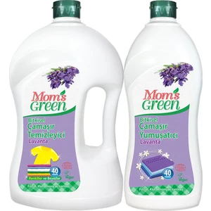 Mom's Green 2'li Set Bitkisel Çamaşır Deterjanı 40 Yıkama Lavanta - Bitkisel Yumuşatıcı Lavanta