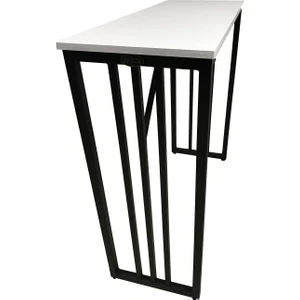 Bar Tipi Masa Bar Masası Metal Ayaklı Masa-Beyaz