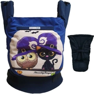 Baykuş Ile Kedi Mavi Yenidoğan Set Ergonomik Kanguru