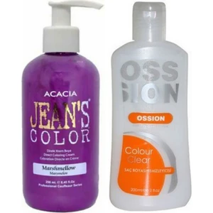 Acacia Jeans Color Saç Boyası Marşmelov 250ml ve Ossion Saç Boya Temizleyicisi 200ml