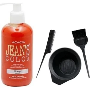 Acacia Jeans Color Saç Boyası Turuncu 250ml ve Saç Boya Kabı Seti