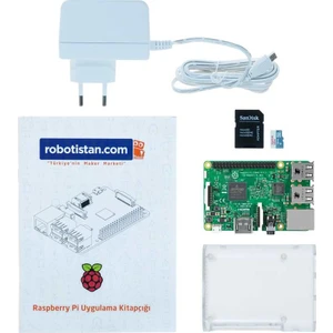 Raspberry Pi Raspberry Pi 3 Model B+ Kombo Kit - Raspberry Pi 3 Model B+ - Muhafaza Kutusu - Adaptör - Sd Kart