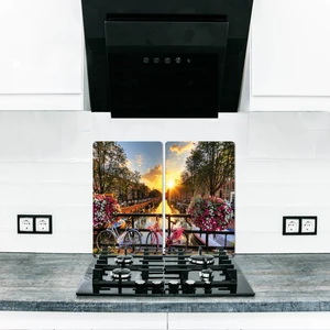 Cam Ocak Koruyucu Amsterdam  60 cm x 52 cm 2 Parça 4'lü