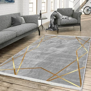 Bazaarforum Prizma Serisi Deri Taban Saçaklı Salon Halısı 180 x 180 cm FM-2536