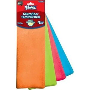 Bella Mikrofiber Temizlik Bezi %100 Mikrofiber 4'lü 4 Renkli