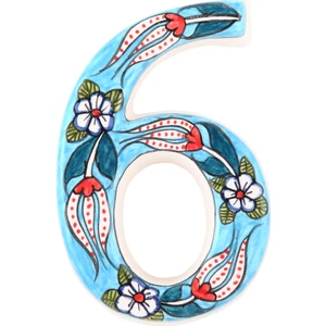 HOUSE2HOME El Yapımı Seramik Kapı Numarası Turkuaz 6