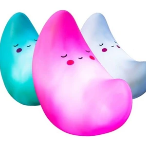 LED Gece Lambası Silikon Ay - Pembe