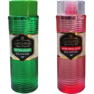 Manisa Birlik Zeytin Çiçeği 70 Derece 400 ml + Japon Kiraz Çiçeği Kolonyası 70 Derece 400 ml