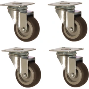 Zet Tablalı Moblen Üzeri Termoplastik Kaplı Burçlu Döner Teker 75 mm x 4 Adet