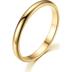 2 mm Söz Nişan Gold İp Kaplama Unisex Çelik Yüzük EH23SR