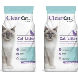 Clear Cat Lavanta Kokulu İnce Taneli Kedi Kumu 10 kg x 2 Adet