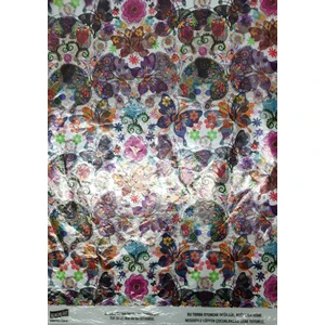 Butterfly  Desenli Mağaza Takviyeli Çanta Poşet 30 Mic 33X45CM 50'li