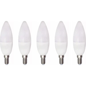 LED Avize Ampulü 5'li 7W LED Mum Ampül E-14 Ince Uçlu Beyaz Işık