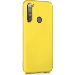 Xiaomi Redmi Note 8 Kılıf Liquid Içi Kadife Tam Koruma Silikon Sarı